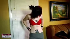 Play Marcie's Wild Ride: Black Hair Brunette Takes Big Dick and Vibrator!